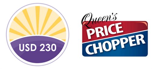 USD 230 logo next to the Queen's Price Chopper logo